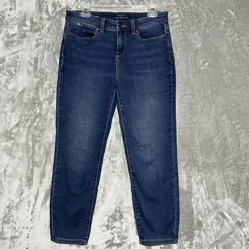 Talbots‎ Simply Flattering Jegging Crop Jeans Womens 4 Blue Dark Wash Old Money